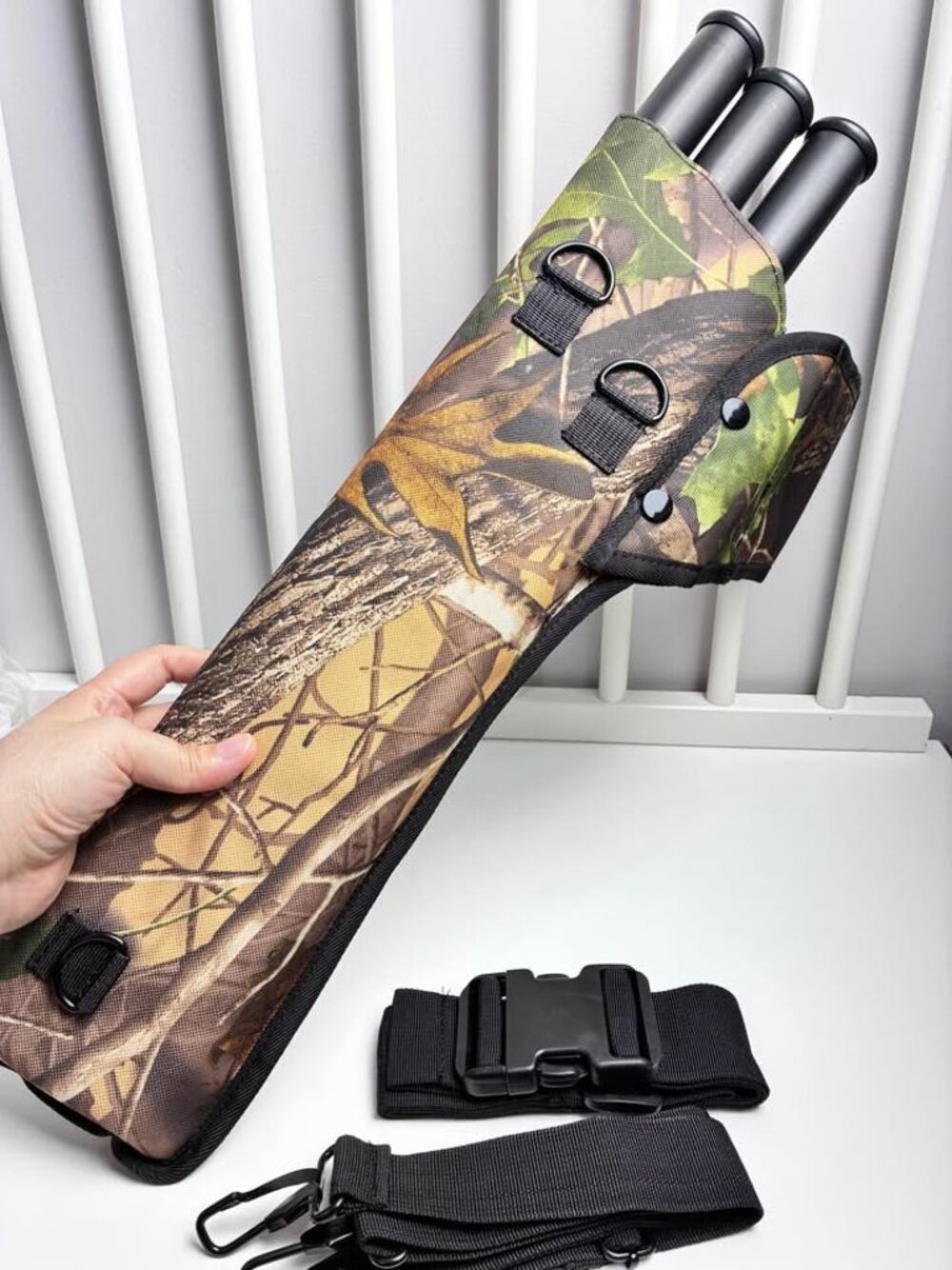 Shoulder Back 3 Tubes Arrow Quiver Adjustable Archery Bow Quiver Hip Arrow